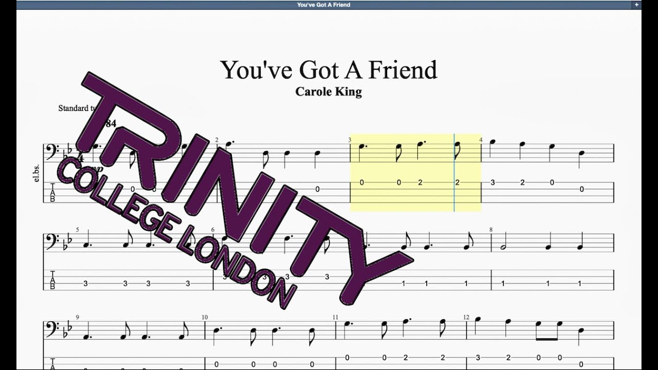 You've Got A Friend Trinity Grade 2 Bass