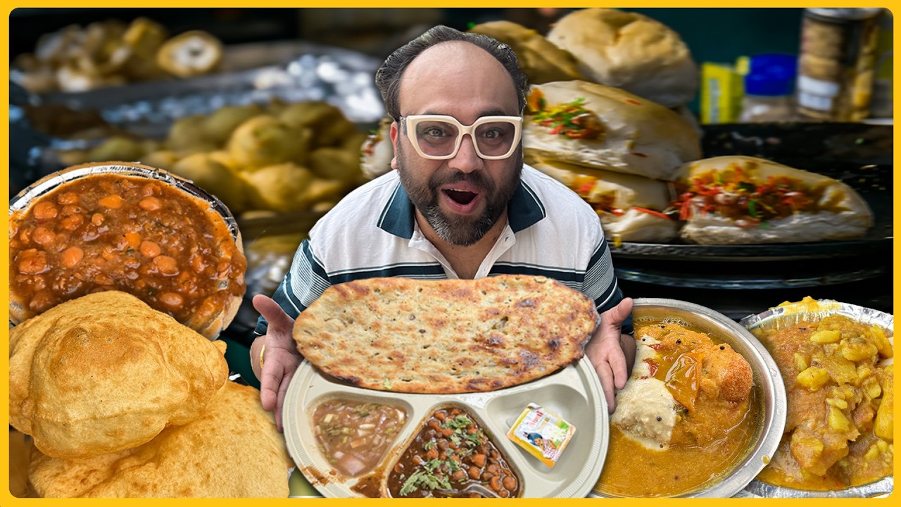 BREAKFAST At Amar Colony | Sharma Ji Chole Bhature, Kachori Aloo, Sambar Vada, Amritsari Kulcha