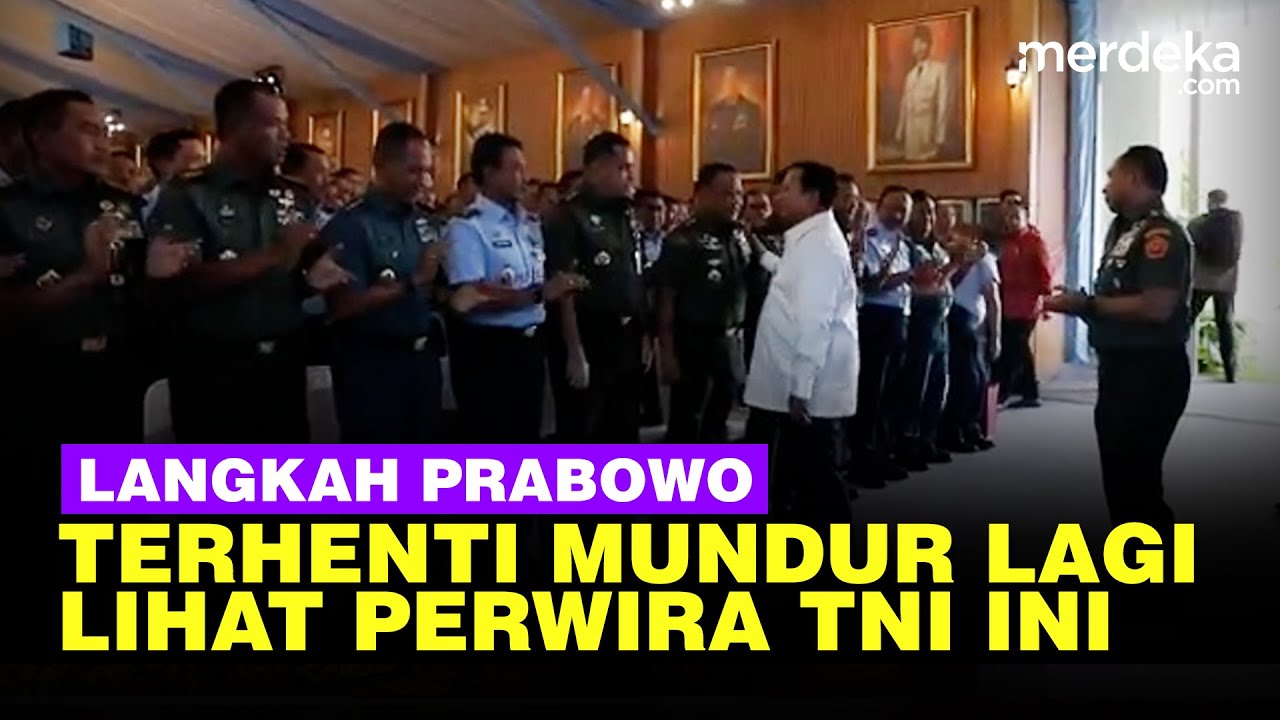 Langkah Prabowo Terhenti Sampai Mundur Lagi Lihat Perwira TNI ini, Disambut Yel-Yel Menggelegar