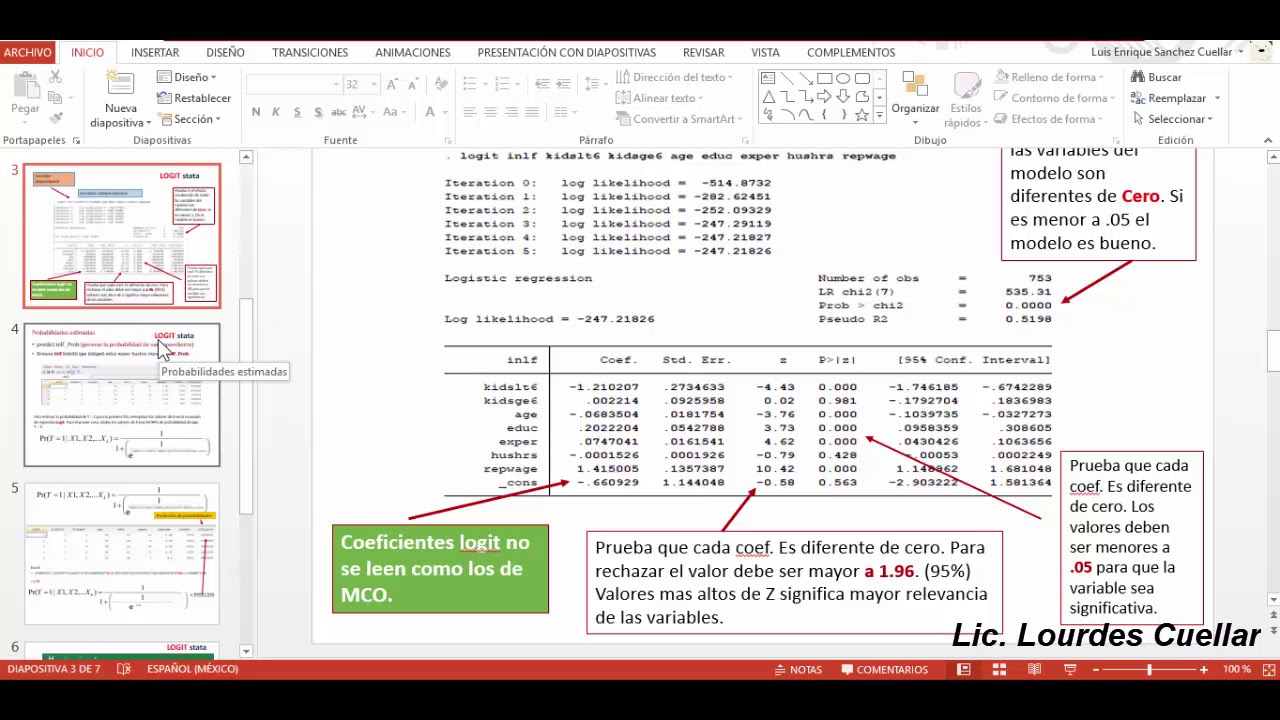 Regresión LOGIT en STATA | Interpretación de Odds Ratio