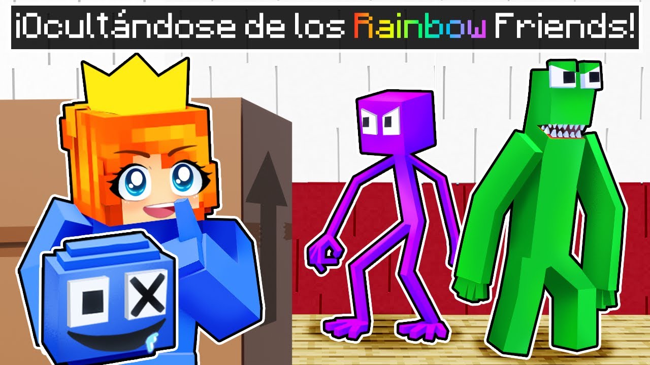¡OCULTÁNDOSE de los RAINBOW FRIENDS en Minecraft!