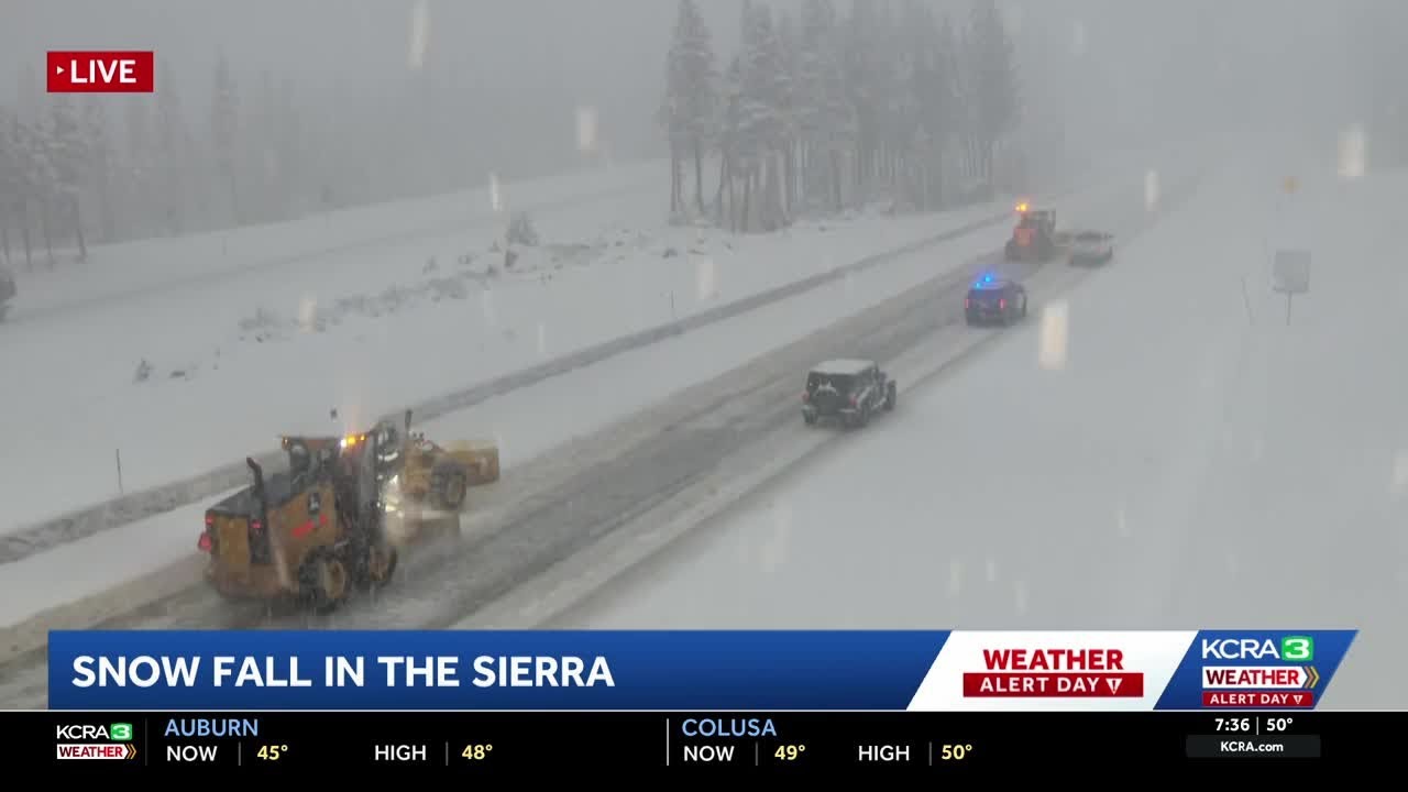 California storm coverage | Snow flurry at Soda Springs | 7:30 a.m. Feb. 16, 2026