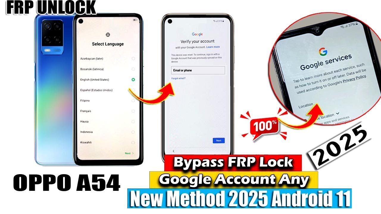 Oppo A54 Frp Bypass New Method 2025 Without Pc || Android 11 || Oppo A54 Google Account Remove 2025