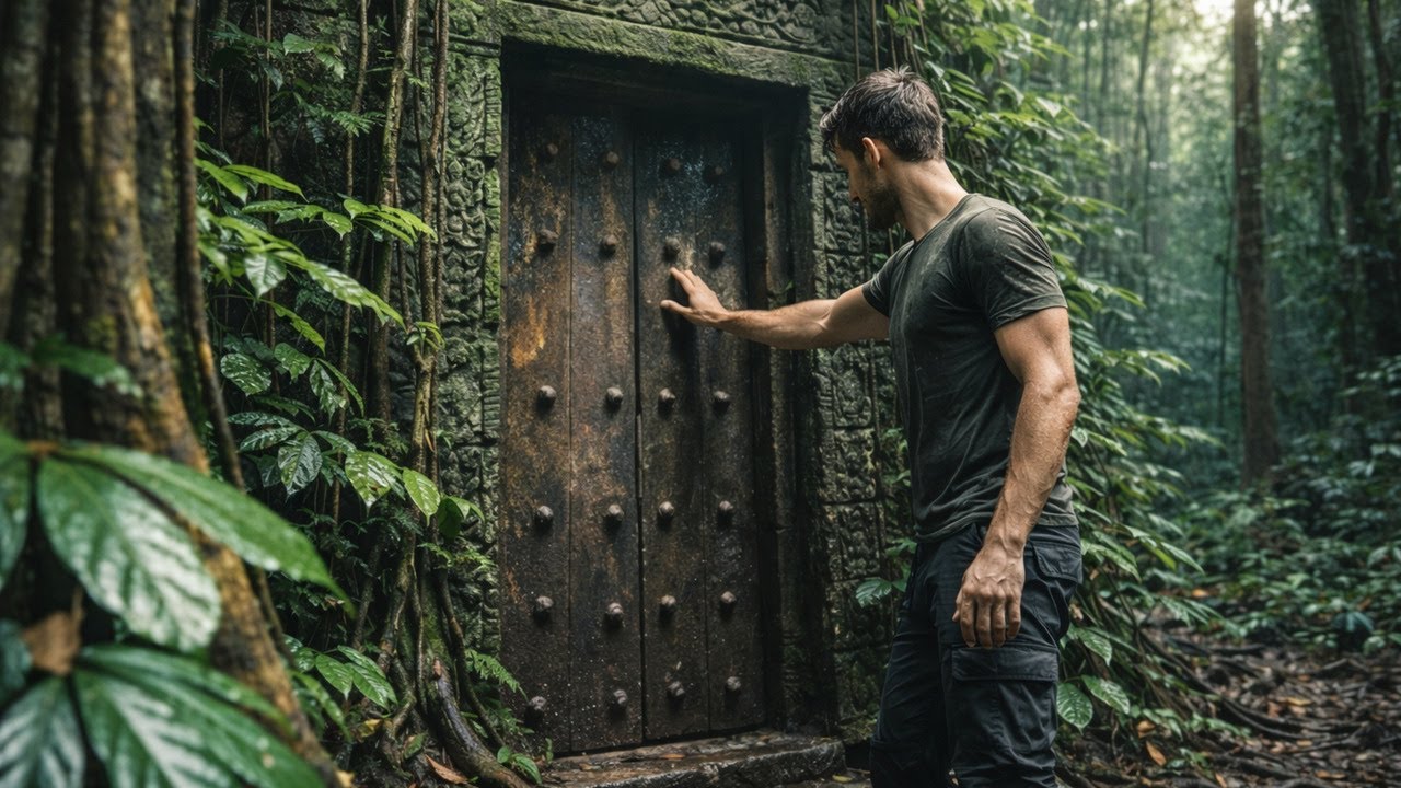 #8: Finding an Abandoned Ancient Door - Building a Secret Forest Shelter (ASMR)