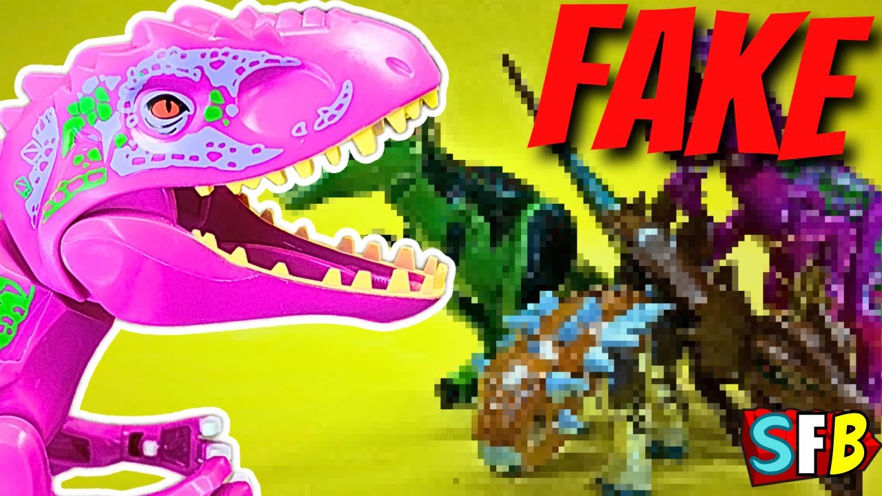 Обзор ПОДДЕЛЬНЫХ ДИНОЗАВРОВ Lego | (Барни???)
