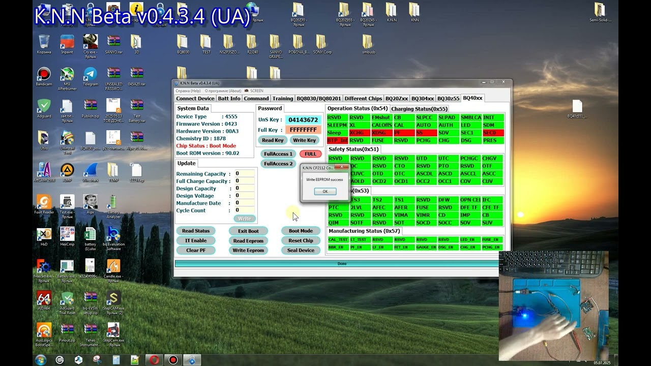 Разблокировка, прошивка BQ40z551, BQ40z695, BQ40z695A, BQ40z555