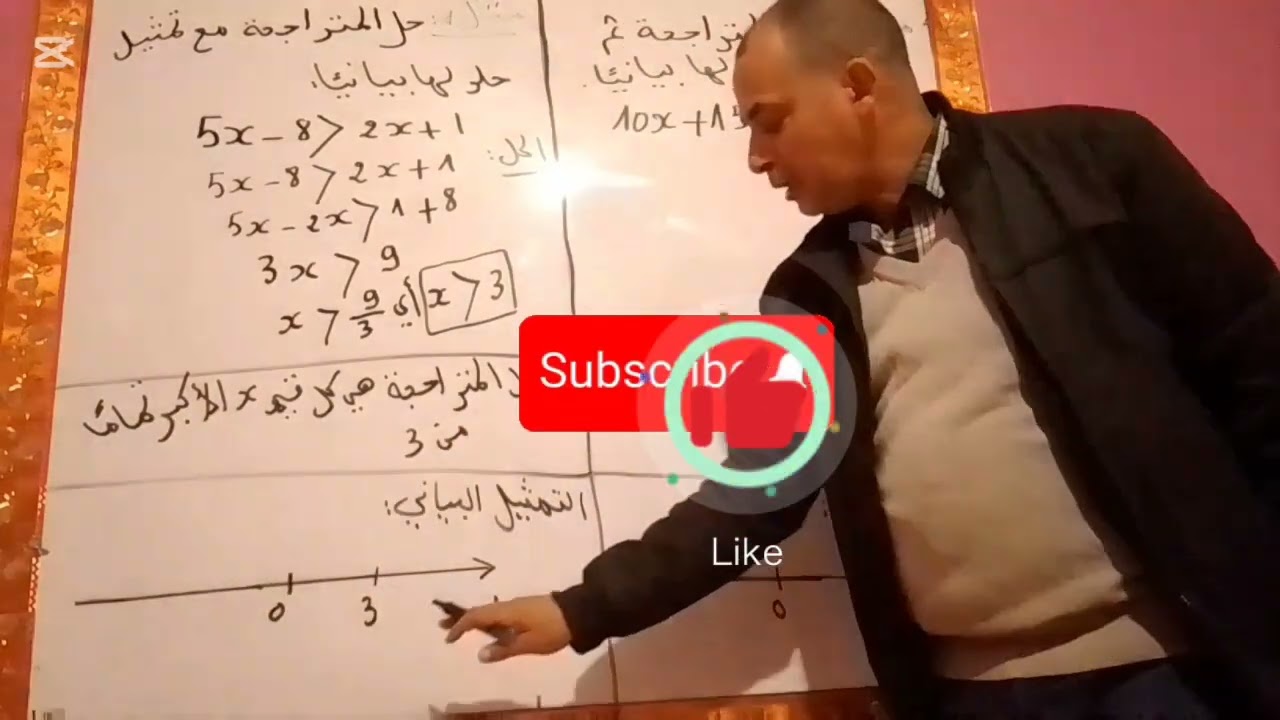 حل متراجحة من درجة الأولى بمجهول واحد 4متوسط ❤️🎉💯🇩🇿