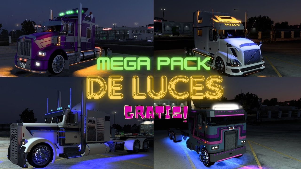 MEGA pack de luces  | descarga gratis | ATS 1.52  🔵🟣🟡🟢🔴