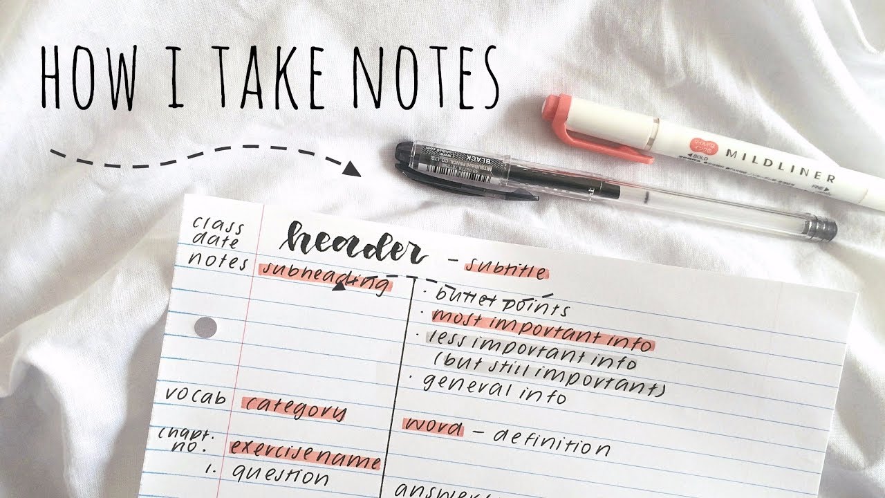 how i take notes