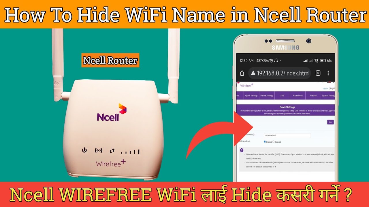 Ncell WiFi Lai Hide Kasari Garne ? How To Hide Wifi Name In Ncell Router