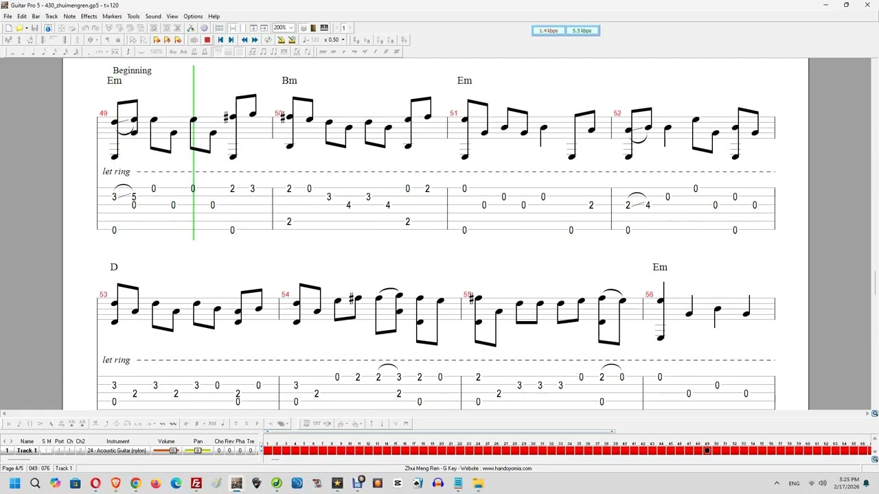 No.430 - GuitarTAB - 追梦人 Zhui Meng Ren - Feng Fei Fei 凤飞飞 - 吉他谱