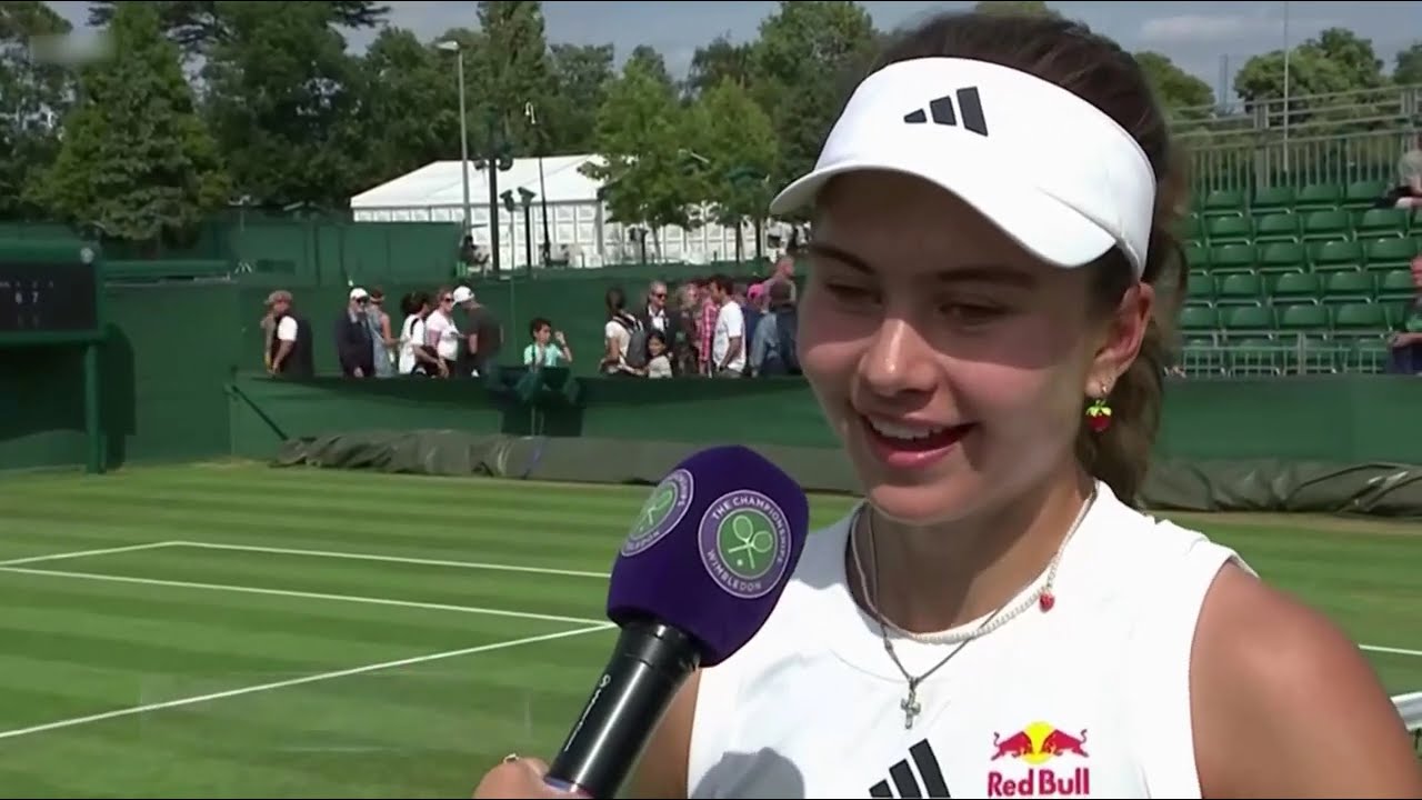 Iva Jović Ива Јовић match point & interview after final round qualifying win at 2025 Wimbledon