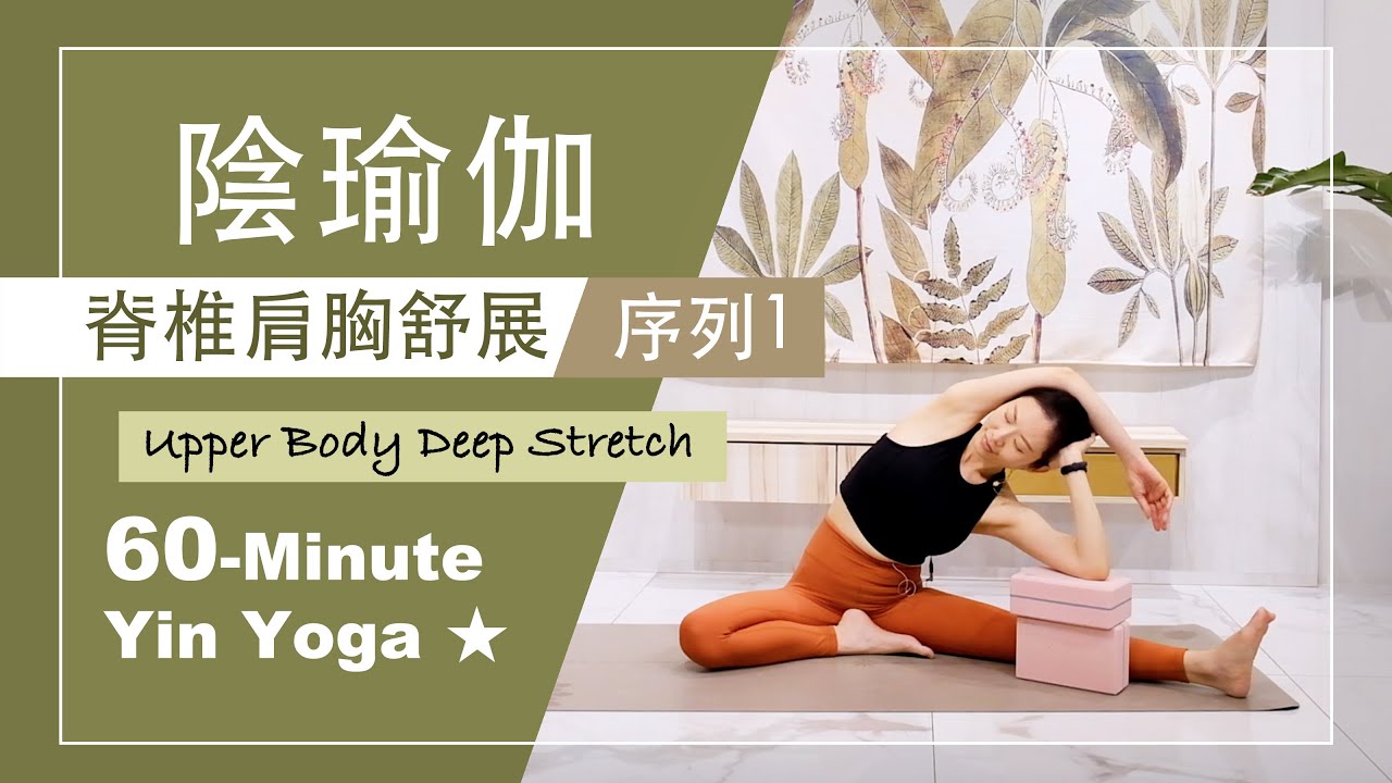 60分鐘 陰瑜伽【脊椎肩胸舒展/序列1】Yin Yoga ★ #自我按摩 #靜觀冥想 #深度放鬆舒展