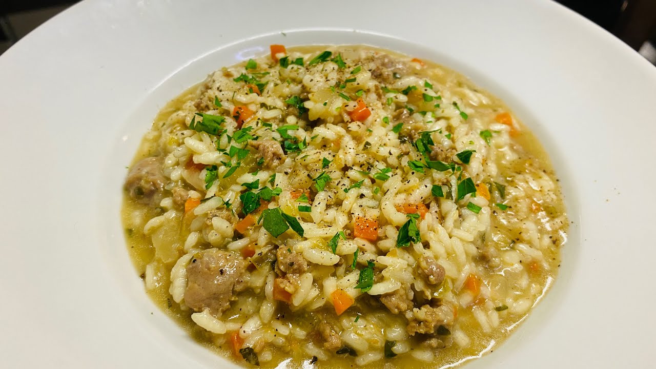 Risotto salsiccia e porcini, senza stress ￼