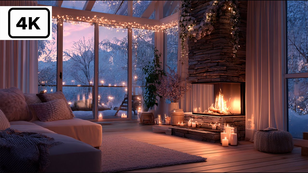 Beautiful Fireplace Christmas Ambience 🔥 Relaxing Christmas Music 🔥 Christmas Fireplace Background