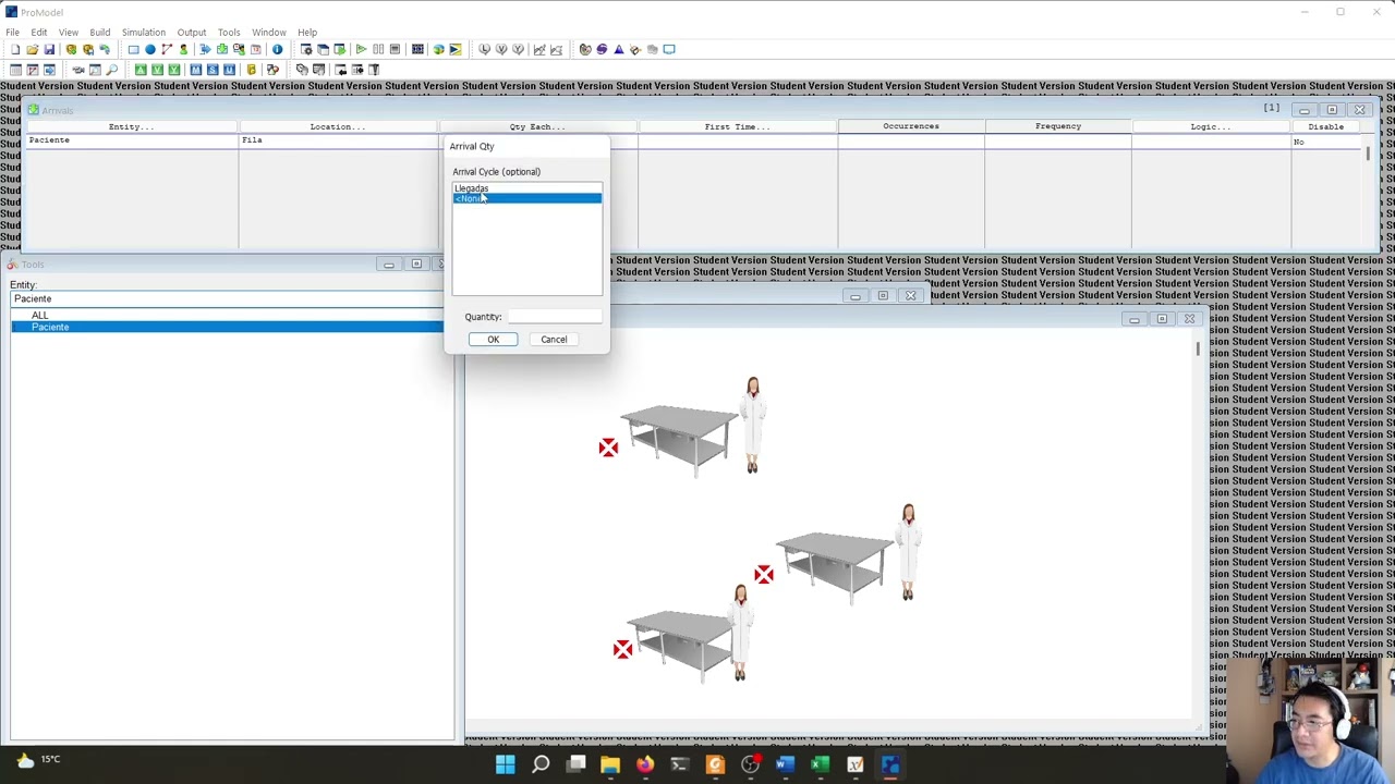 Configuraci&oacute;n de arribos ciclicos con ProModel