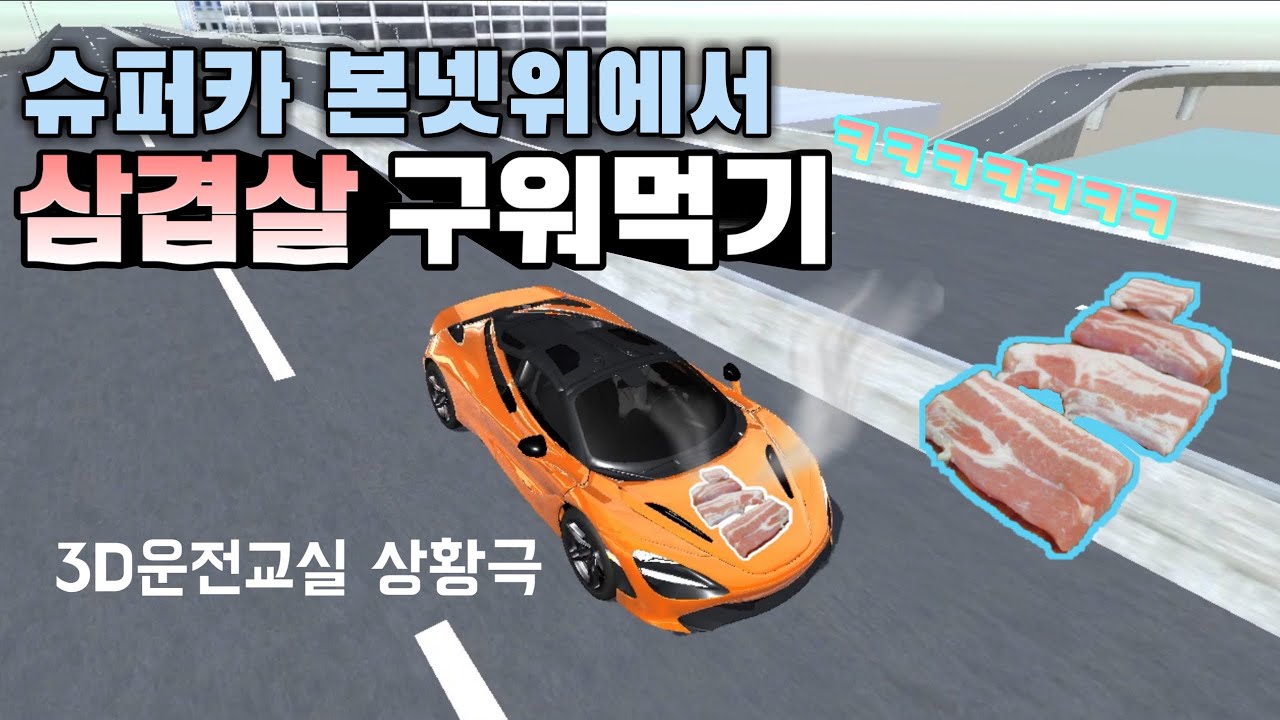 [Car’s Mr.] 슈퍼카 본넷위에서 삼겹살 구워먹기 ㅋㅋㅋㅋㅋ (3D운전교실 상황극)