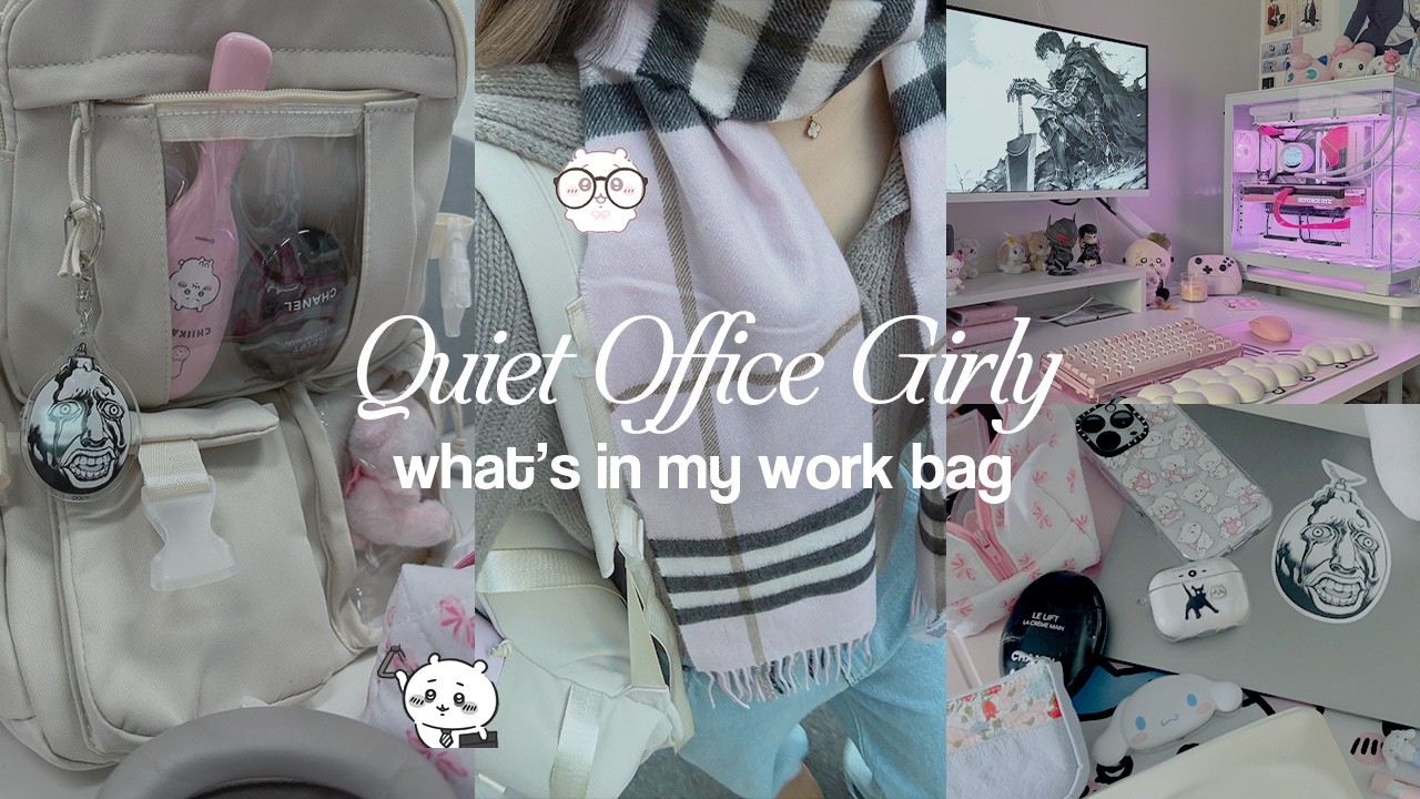 what’s in my work bag ASMR ✩°｡⋆🎧 quiet office girly is an otaku, eating tteokbokki, anime binge