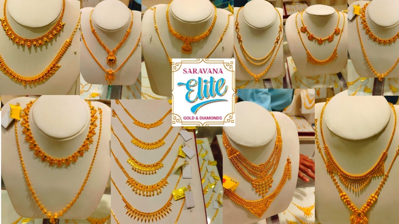 T Nagar Saravana Elite Light Weight Necklace Collections|Turkey|Rajkot|Varikai |Kasu|Lappa Designs