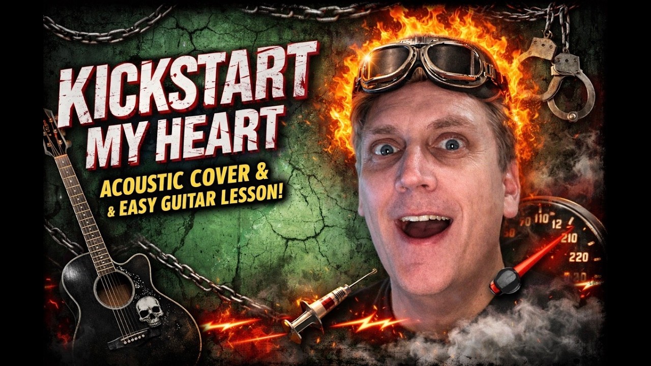 Kickstart My Heart Acoustic | Mötley Crüe Cover + Beginner-Friendly Lesson
