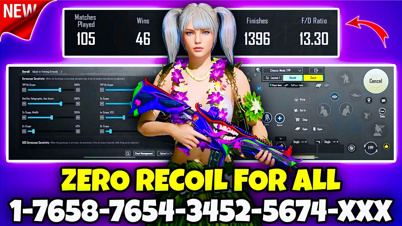 🔥Bgmi sensitivity settings 2025 🥵 | Bgmi best sensitivity settings 😱| Zero recoil sensitivity bgmi.