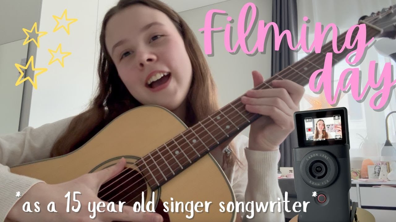 FILMING DAY | vlog as a 15 year old singer-songwriter!🩷