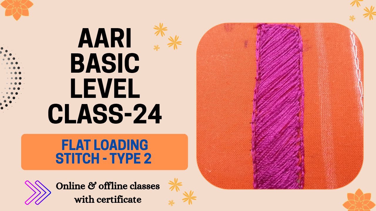 Aari basic level class - 24 | Cross flat loading stitch