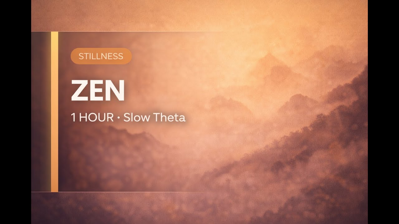 1 Hour Zen Meditation | Slow Theta (6Hz→4Hz)