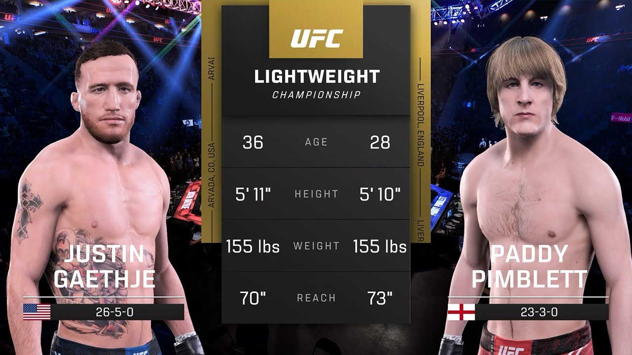 Justin Gaethje vs Paddy Pimblett UFC 324 Lightweight Championship Bout | EA Sports UFC 5