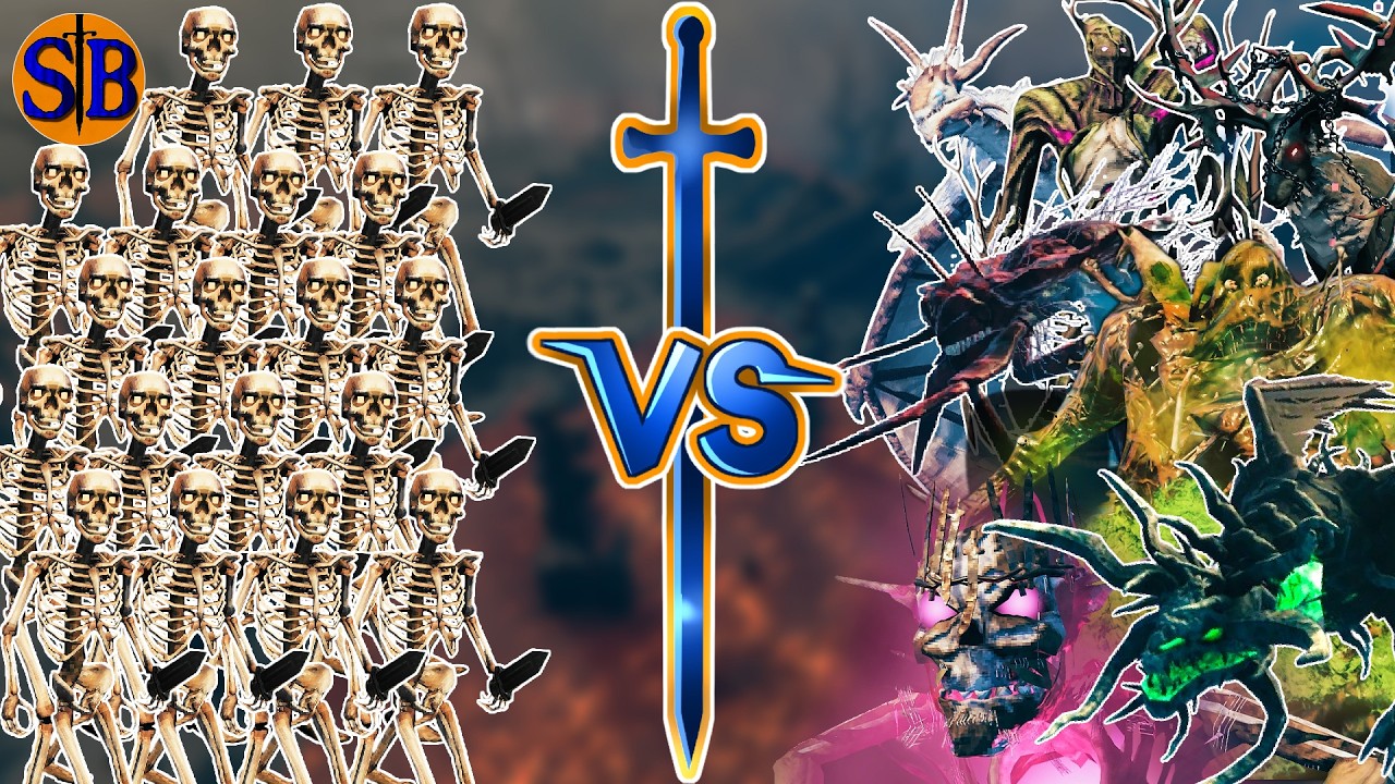 100 Skeletons vs Every Bosses | Valheim Mob Battle