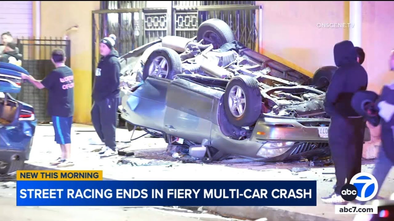 Street racing leads to 6-vehicle crash in South Gate, DUI suspect arrested, police say