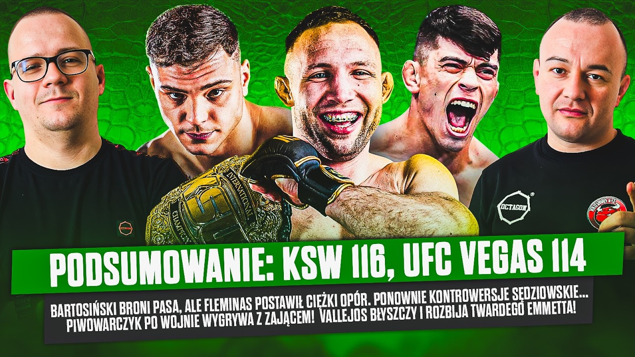 Bartosiński broni pasa na KSW 116, ale z problemami! Piwowarczyk i Zając dają krwawą wojnę.