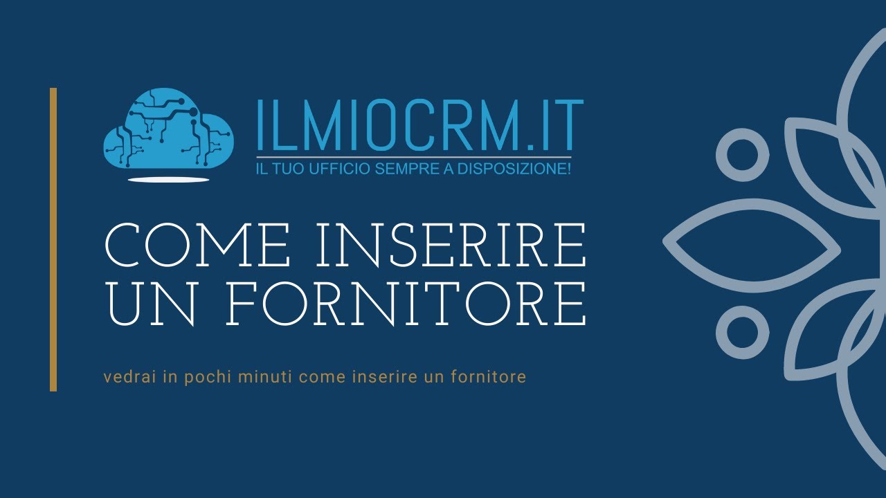 Come inserire un nuovo fornitore