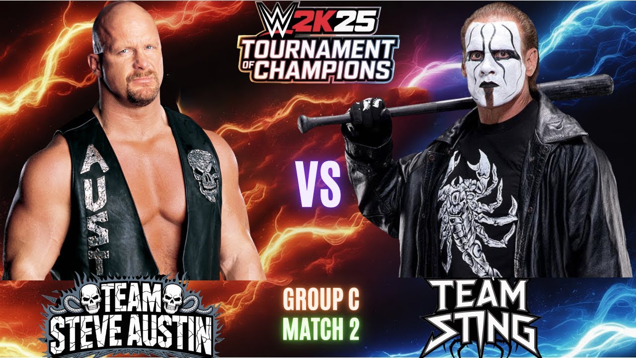 Team Steve Austin vs Team Sting | WWE 2K25 Tournament of Champions | Group C | Match 2 |