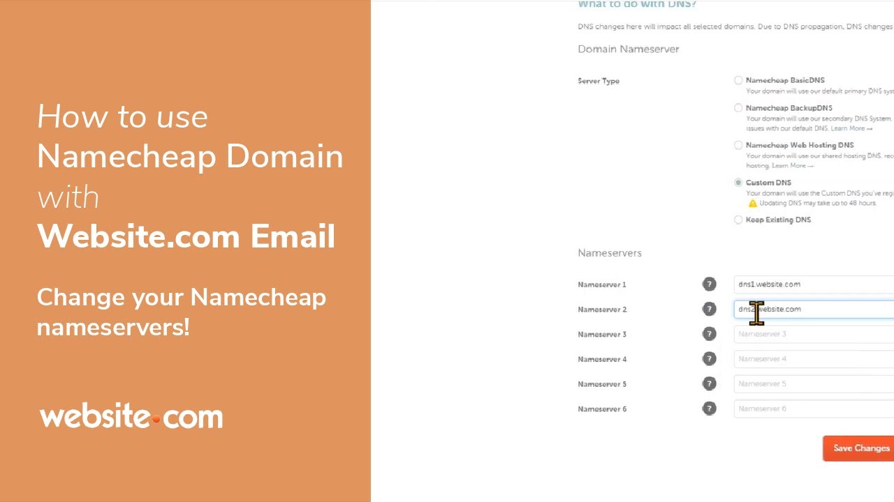 How To Change Namecheap Nameservers to Use Website.com Email Services