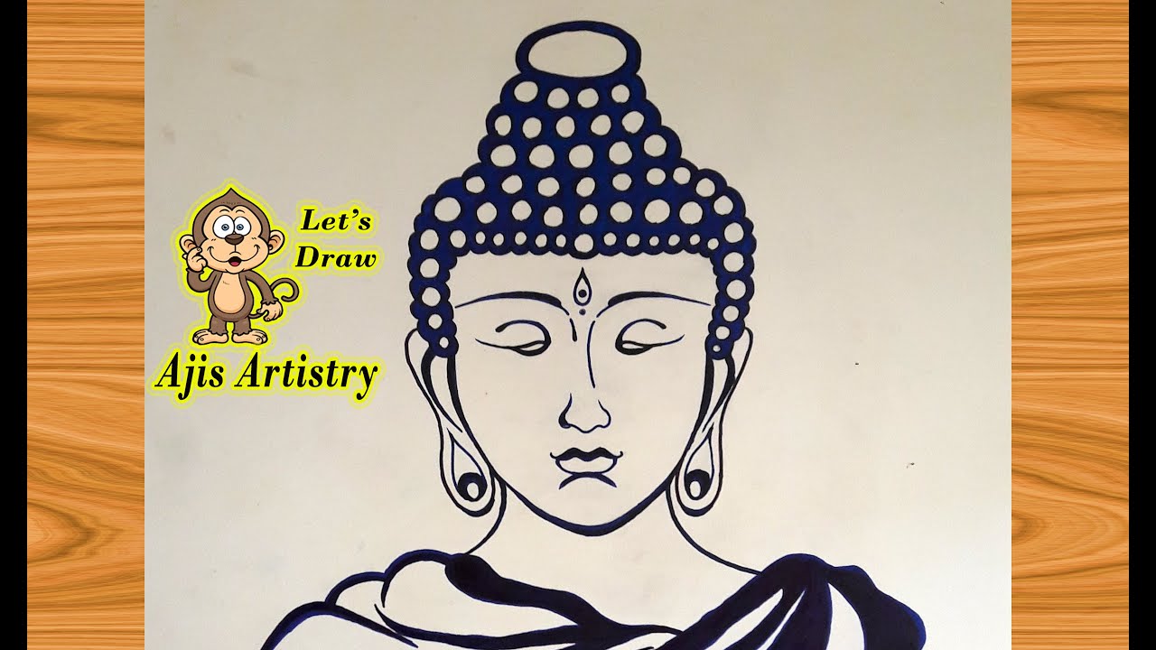 How to draw Buddha/gowthama Buddha drawing/buddha drawing step by step/gowthama Buddha drawing