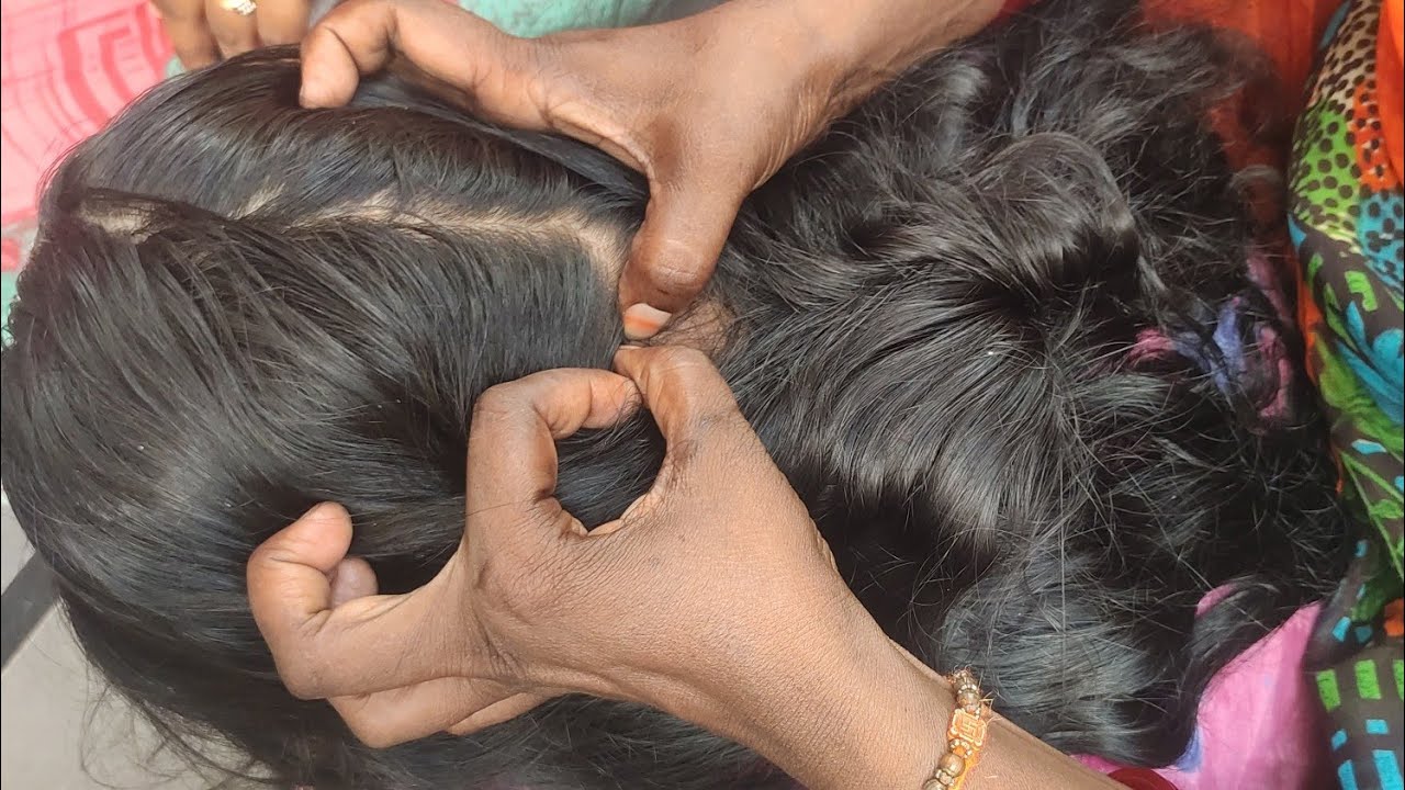heavy nitpicking in my daughter long hair # real sounds