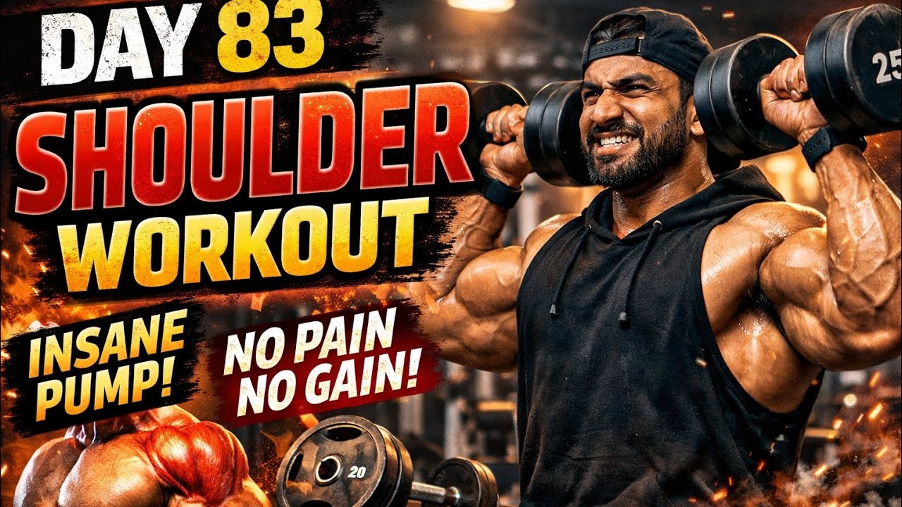 DAY 83 Shoulder Workout 💪 | Strong Shoulders Transformation | Gym Vlog Hindi