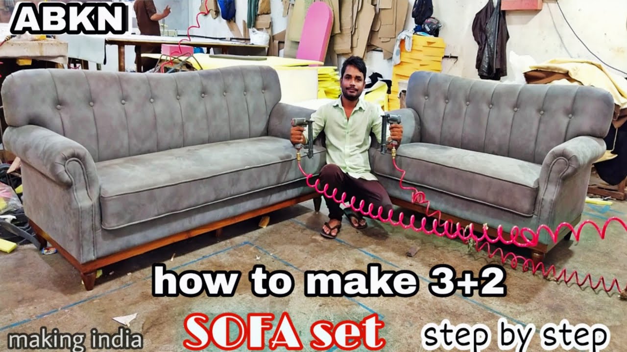 how to make 3+2 Sofa set New York desine Full upholstery tutorial making step by step