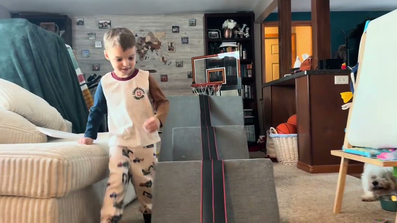 Ollie racing spiderman, paw patrol and Mario cart cars on a double hill then loopy loo 