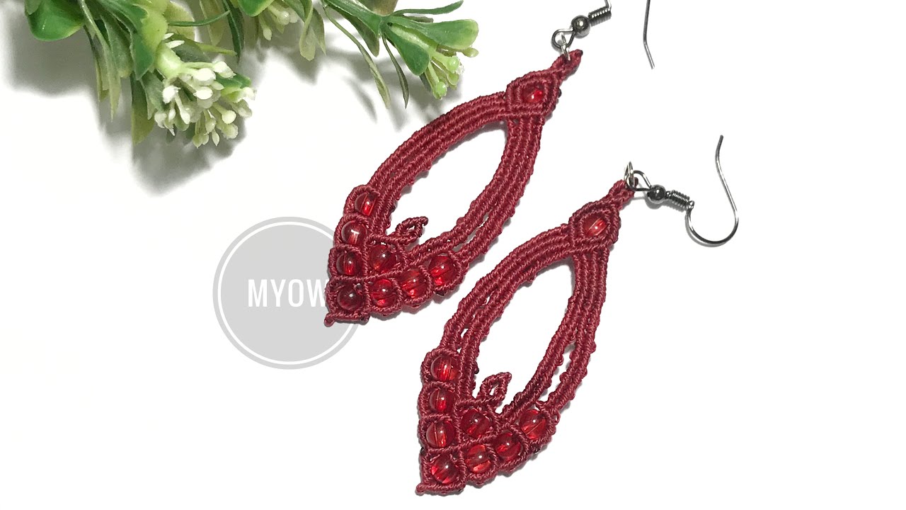 MACRAME RED EARRINGS - DIY EARRINGS - MYOW 412