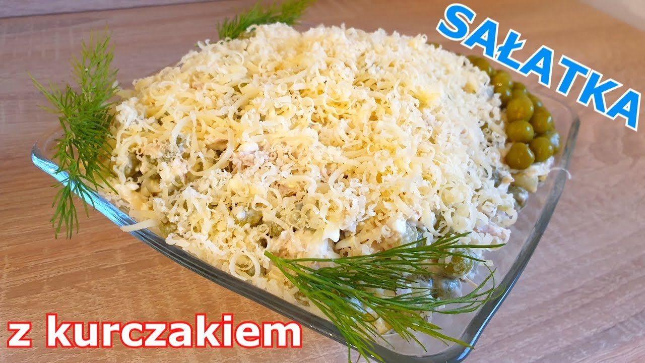 Szybka sałatka z kurczakiem 👌 idealna na imprezę, sylwestra, urodziny, imieniny