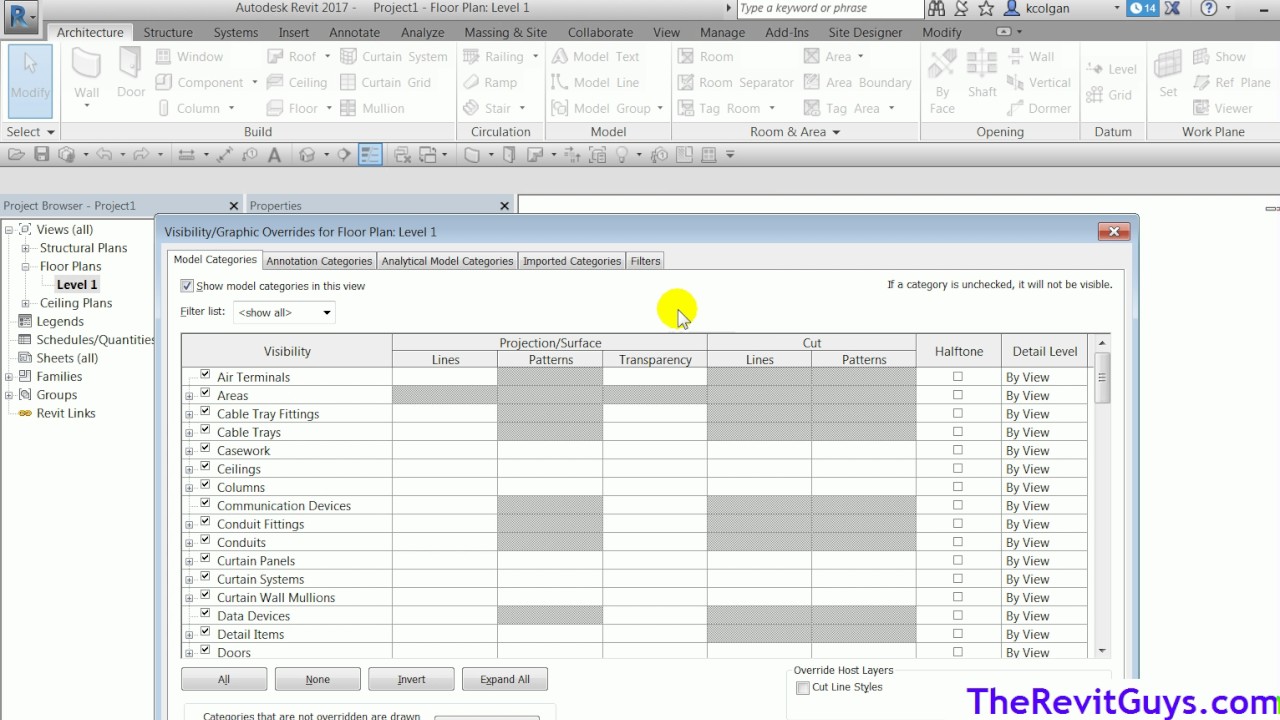 Revit - Using Filters to color code walls to show associated fire rating - CADtechSeminars.com