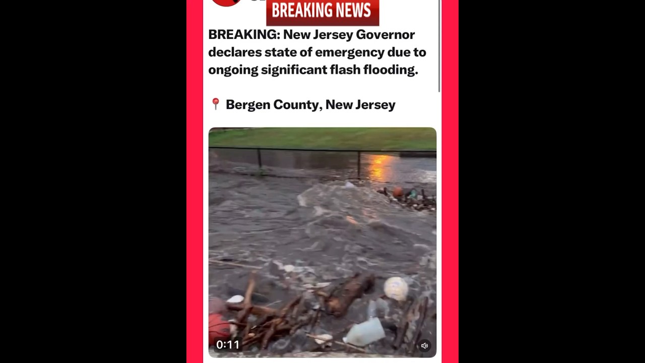 :Jersey #Governor declares state of emergency flash #flooding.#Bergen County, New Jersey#fyp#shorts#