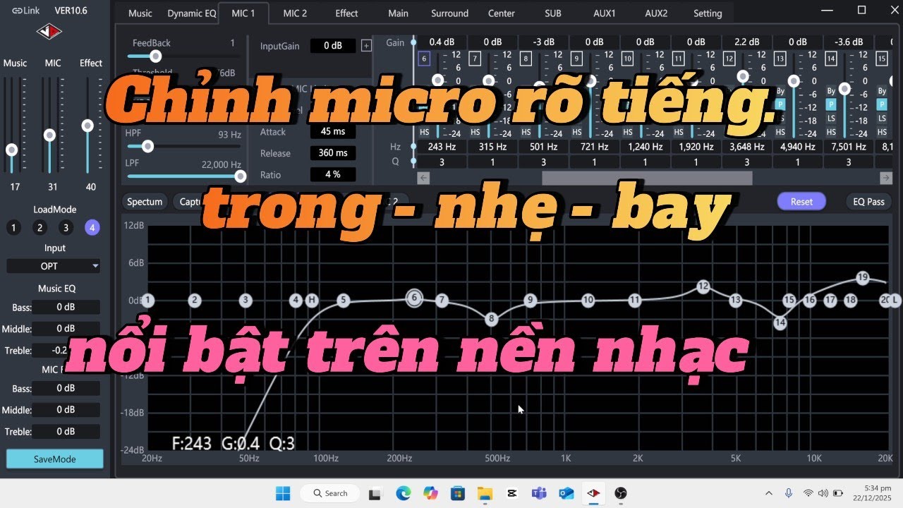 Bí quyết chỉnh tiếng mic hay sáng và bay không bị nhạc đè 2025