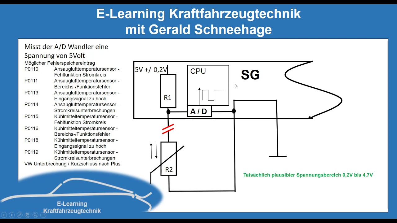 Fehlersuche Temperatursensor im Kfz Teil2 Unterbrechung Kurzschluss nach Plus / Signal zu hoch P0118