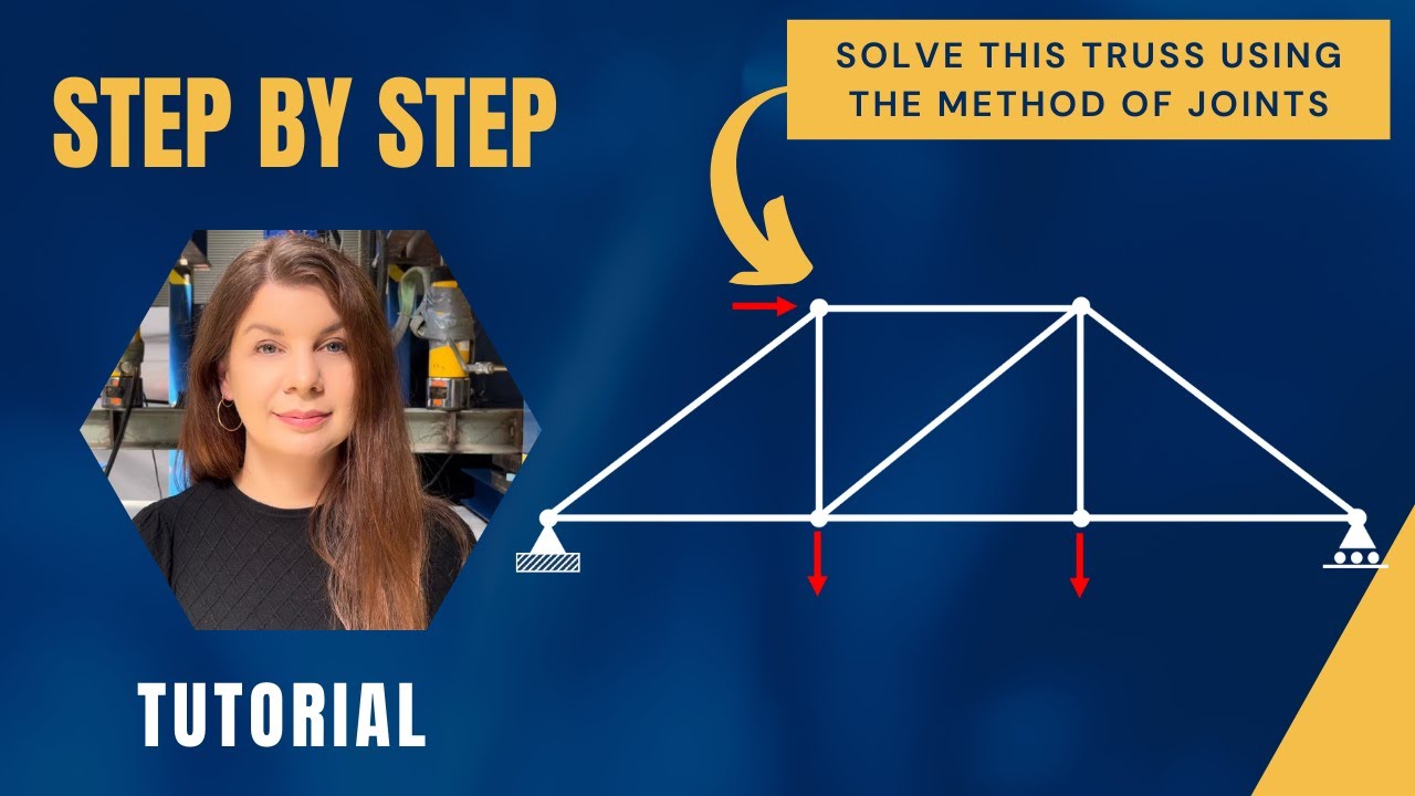 Truss Analysis | Method of Joints Tutorial 2 | Step-by-Step Solution Explained in Detail for Student