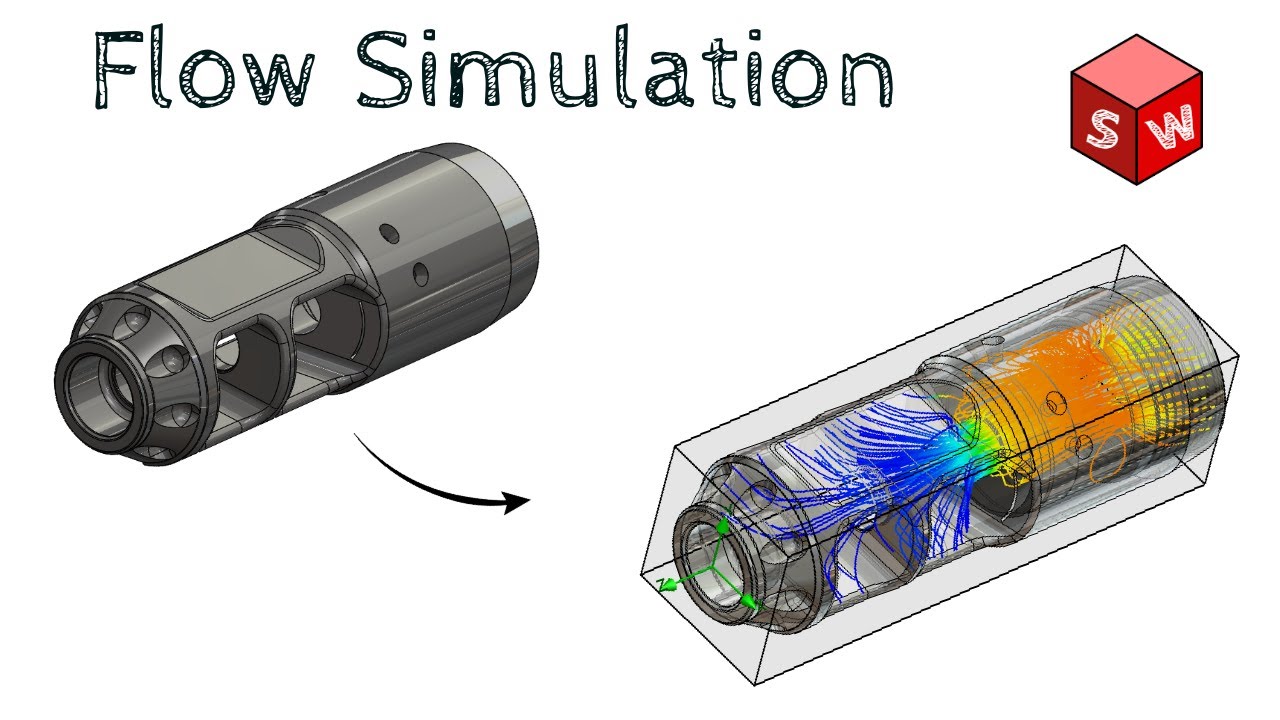 Полное руководство по моделированию потока Solidworks | Пример дульного тормоза