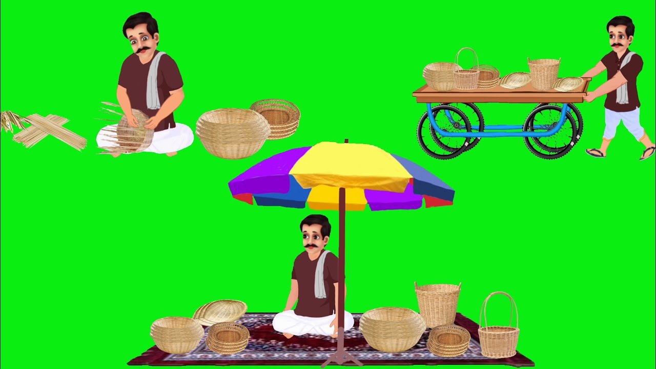 garib ramu part 2 cartoon character green screen video,