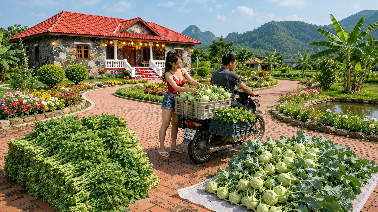 TIMELAPSE -- Harvesting Organic Kohlrabi and Vegetables to Sell | Planting New Crops